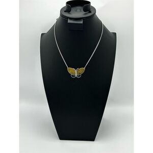 Vintage Avon Multi Toned Butterfly Pendant Necklace